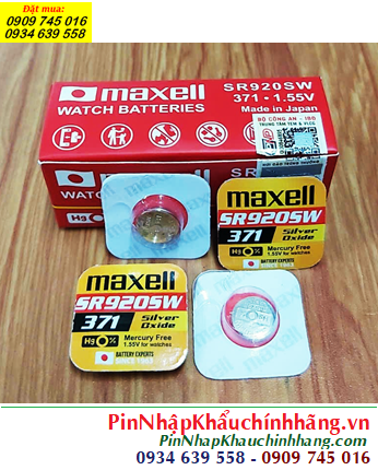 Maxell SR920SW _Pin 371; Pin đồng hồ Maxell SR920SW Silver Oxide 1.55v _Xuất xứ NHẬT (vỉ 1viên)